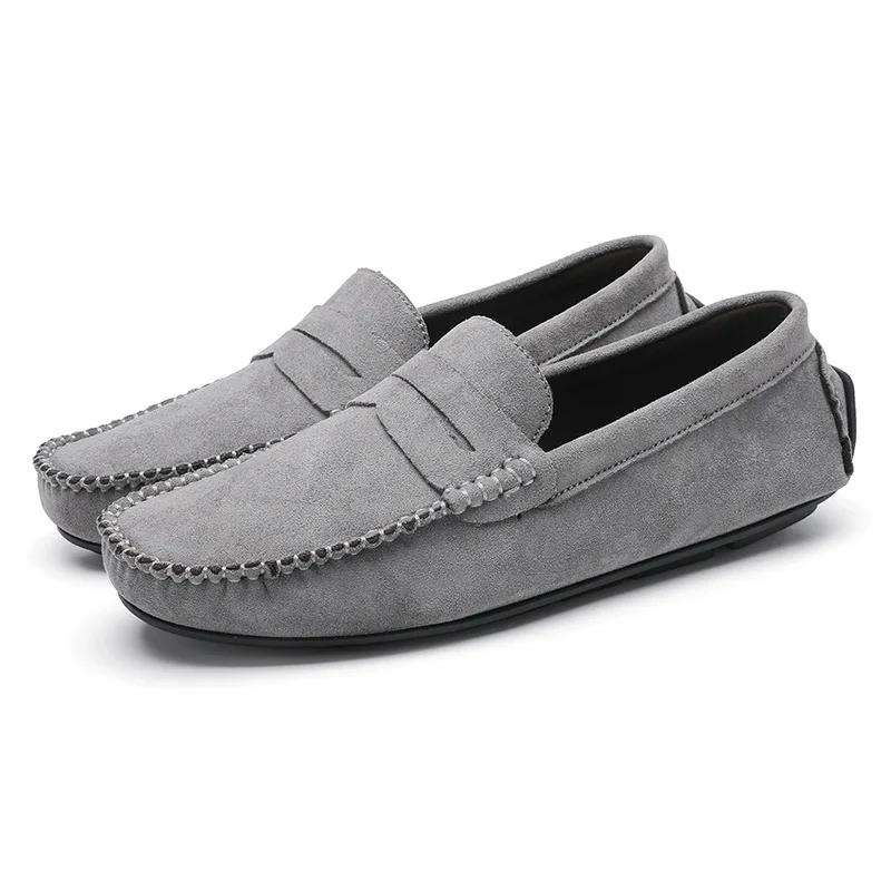 Mode Wildleder Männer Casual Schuhe Atmungsaktive Komfort Slip-on Herren Fahren Schuhe Luxus Marke Männer Müßiggänger Herren Faule Schuhe mokassins