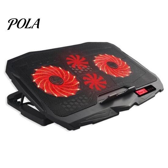 Cooling Pad Laptop with USB Ports 6 Wind Speeds Metal Mesh Fast Heat Dissipation Universal Adjustable Height Notebook Stand Central Fan Cooler