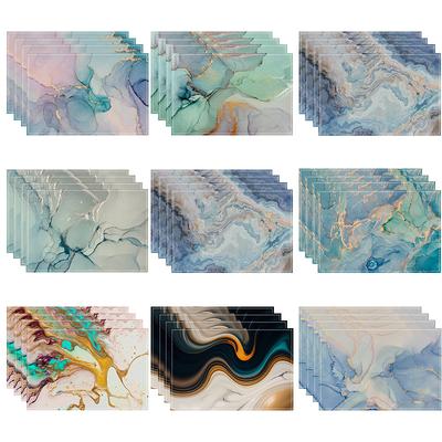 4/6/8Pcs Marble Pattern Printing Placemats 30*45CM Linen Seasonal Spring Table Mats for Party Kitchen Wedding Dining Decoration
