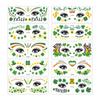 New St. Patrick's Day Three And Four Leaf Face Sticker Irish Painted Green Hat Waterproof  Sticker