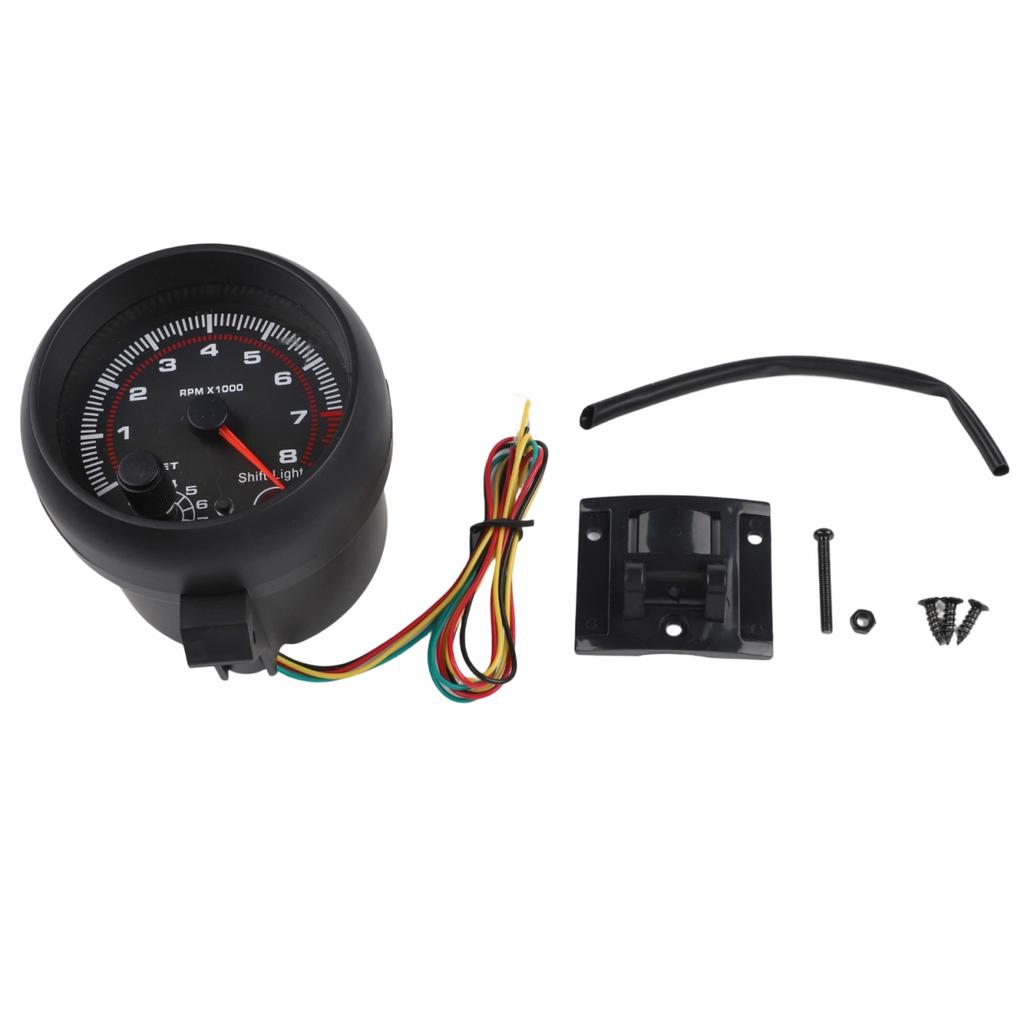 Compact Size 3.75 Inches Car Tachometer Engine Speed Gauge RPM Gauge