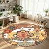 Wild Animals (95) Theme Round Crystal Velvet Rug Custom Name Text Personalized Floor Mat Home Decor Non Slip Crystal Carpet