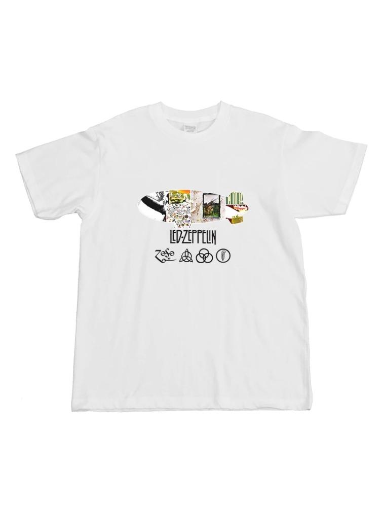 Led Zeppelin Rock Band Printed Pure Cotton Shortsleeved Tshirts for Men and Women As The Base Layer Round neckTshirt S