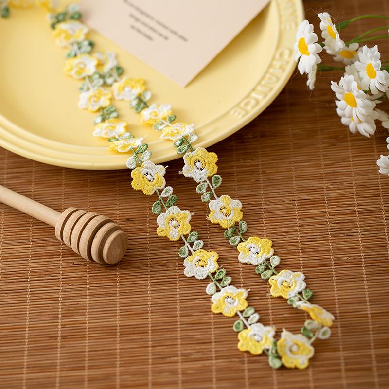 2meters/Lot Flower Embroidery Lace Fabric Ribbons For Needlework Clothing Sewing Accessories Sewing Materials Home Decorative