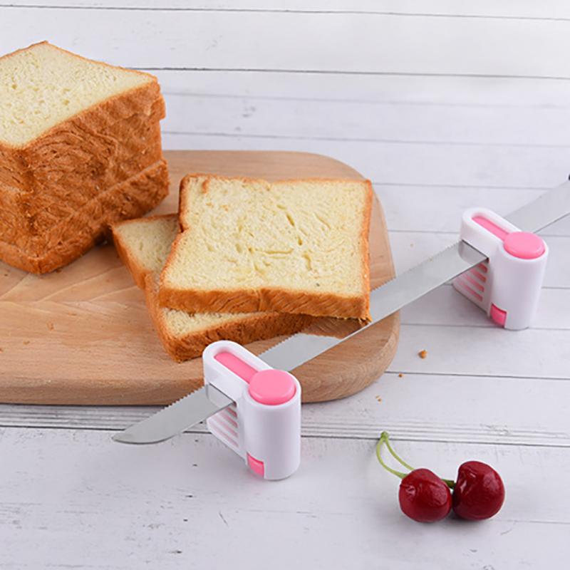 2 Pcs / Set 5 Layers Cut Bread Knife Splitter Toast Slicer Food-Grade Plastic Cake Bread Cutter Cake Bread Slicer Cutting Tools