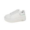 Soft Leather Love Little White Shoes Women's Shoes Spring 2025 New Thick-soled Heightening Leather Surface Color Matching Sports and Leisure Board Sho