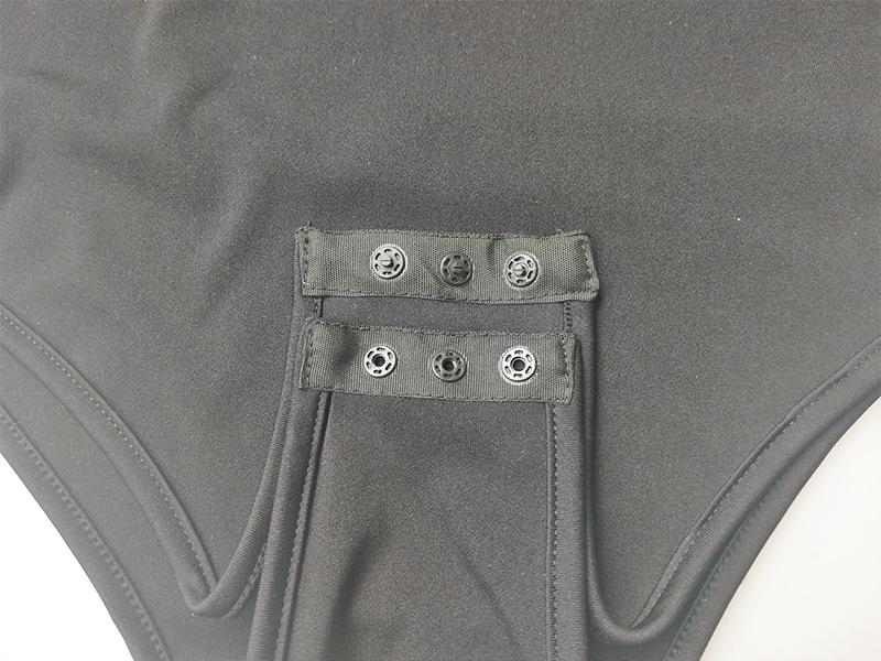 Traje de baño mono ajustado de Color sólido con encaje de hoja de loto sexy de un solo hombro para mujer