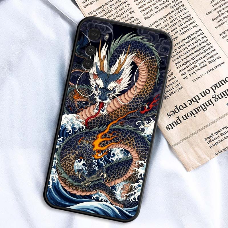 

Fashion Dragon Illustration Phone Case For Motorola G85 Edge 50 G24 G35 G14 G04 40 G72 G34 G G54 G13 G32 5G Black Motorola Moto G22 4G