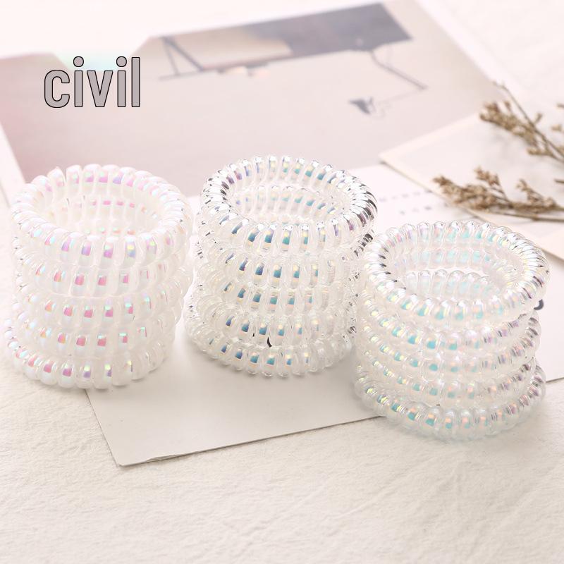Shiny Thickened Telephone Cord Hair Ties - Elastic Bands for Adults