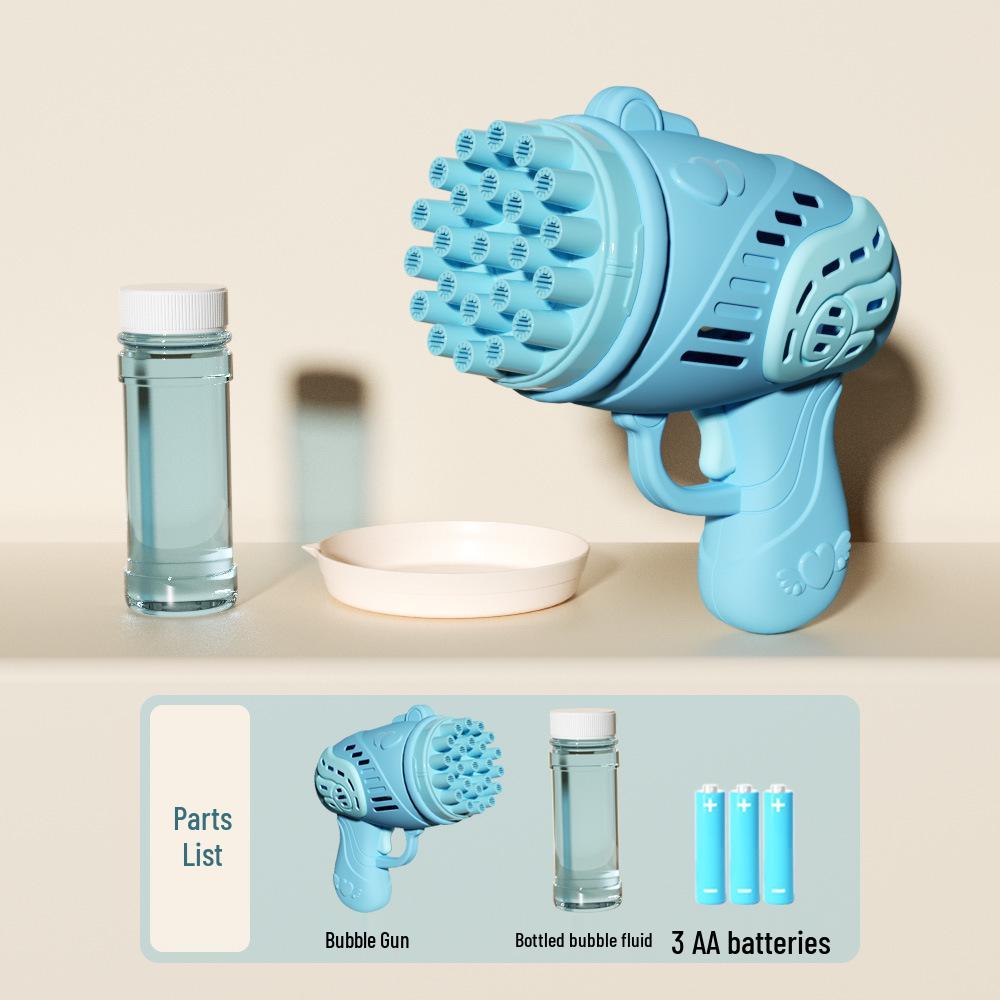Douyin 69-Hole Light-Up Bubble Gun Rocket Launcher Toy for Kids