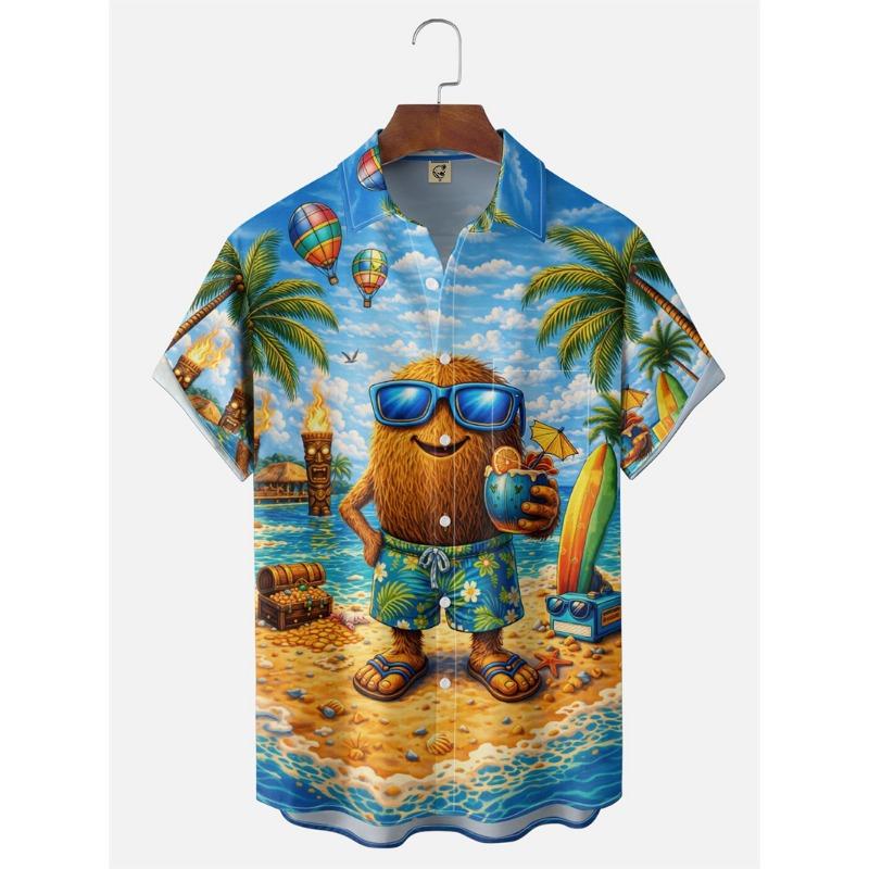 2026 Funny cartoon animal 3D Print Shirts For Men women Hawaiian shirt Casual Blouse Summer Holiday Short Sleeved button Shirt