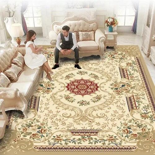 European Luxury Living Room Carpet Bedroom Bedside Large Floor Mat Washable Non-slip Bathroom Area Footpad Cloakroom Decor Rug