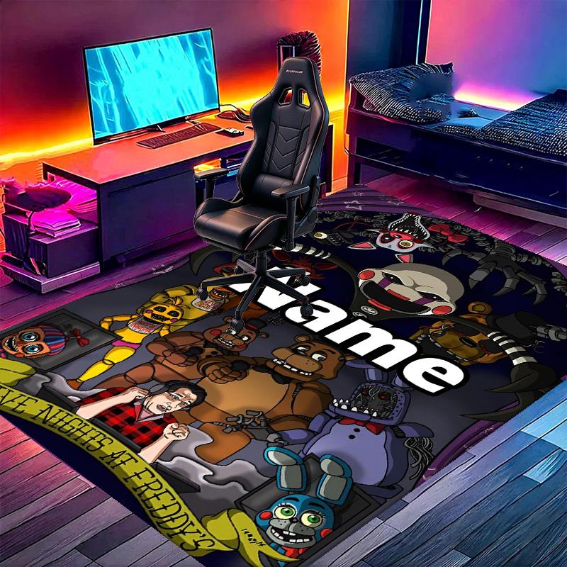 Custom Name Personalized Five Nights at Freddy's Print Carpet, Versatile Home Decor Rug, for Playroom, Apartment, Balcony, Entryway, Hallway Gift