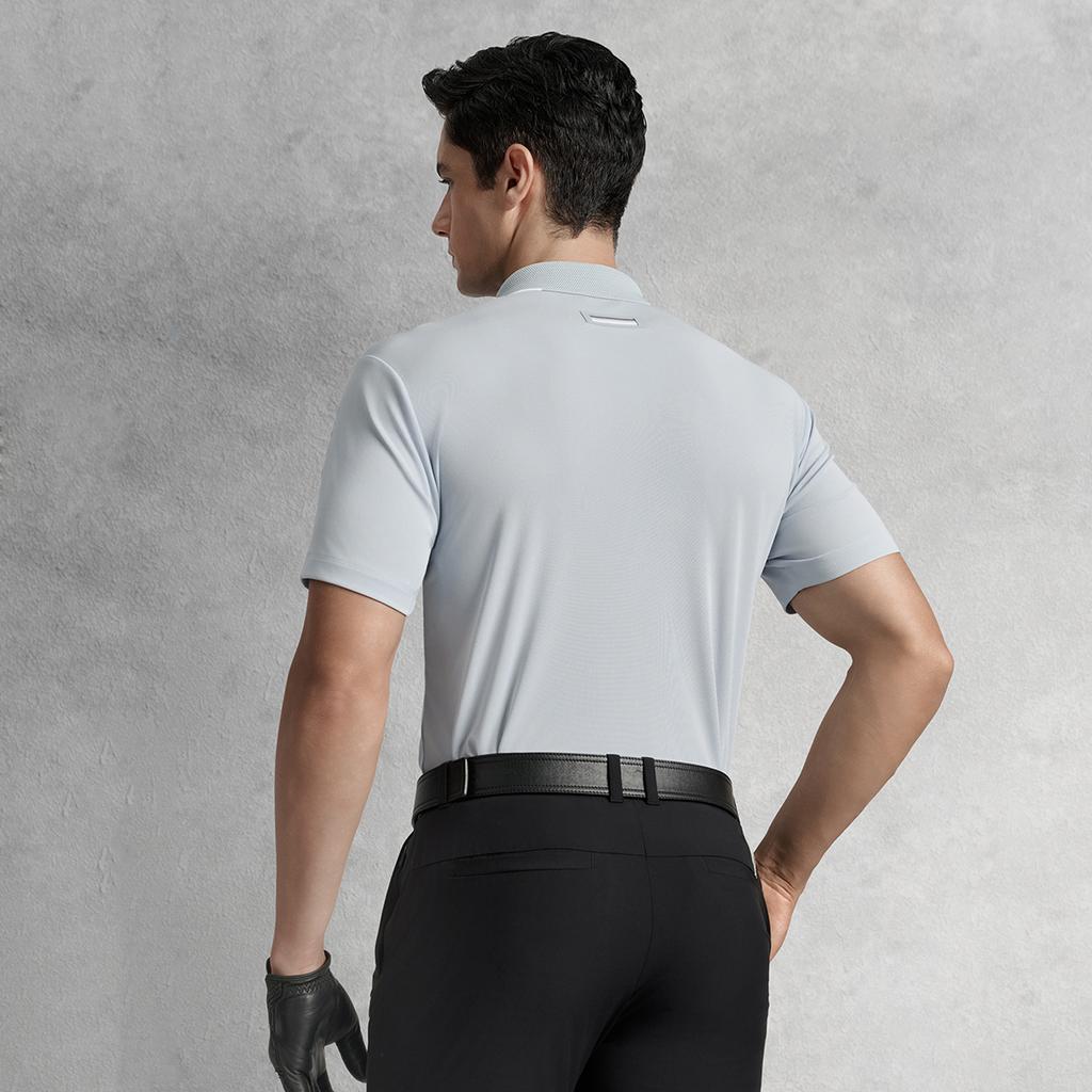 Fila Golf Series Short Sleeve Outdoor Sports Polo Shirt Men Tops Mist-Blue A11M535103F-BU