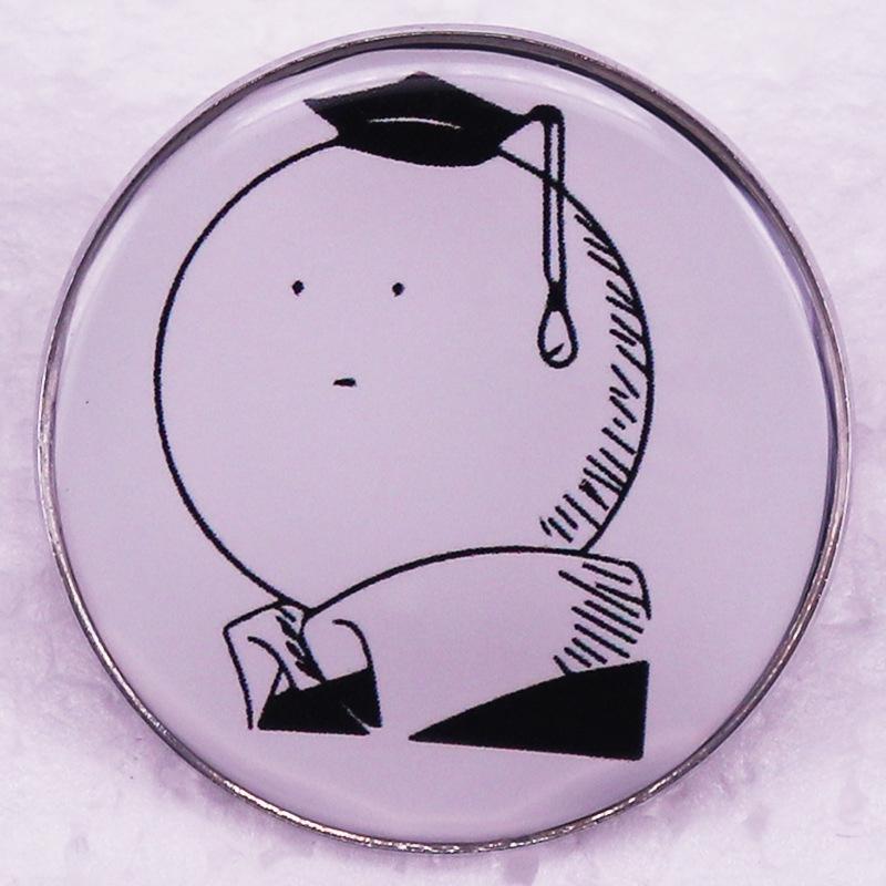 Koro-sensei Brooch Badge - Assassination Classroom Accessories серебряный