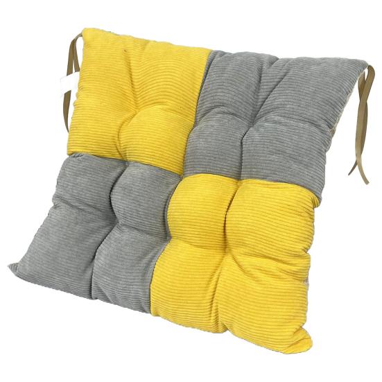 

Подушка для вышивания с цветными блоками Утолщенная мягкая нескользящая эластичная квадратная подушка для стула для дома, кухни, офиса, патио, подушка для сиденья, декоративная подушка для дивана жёлтый