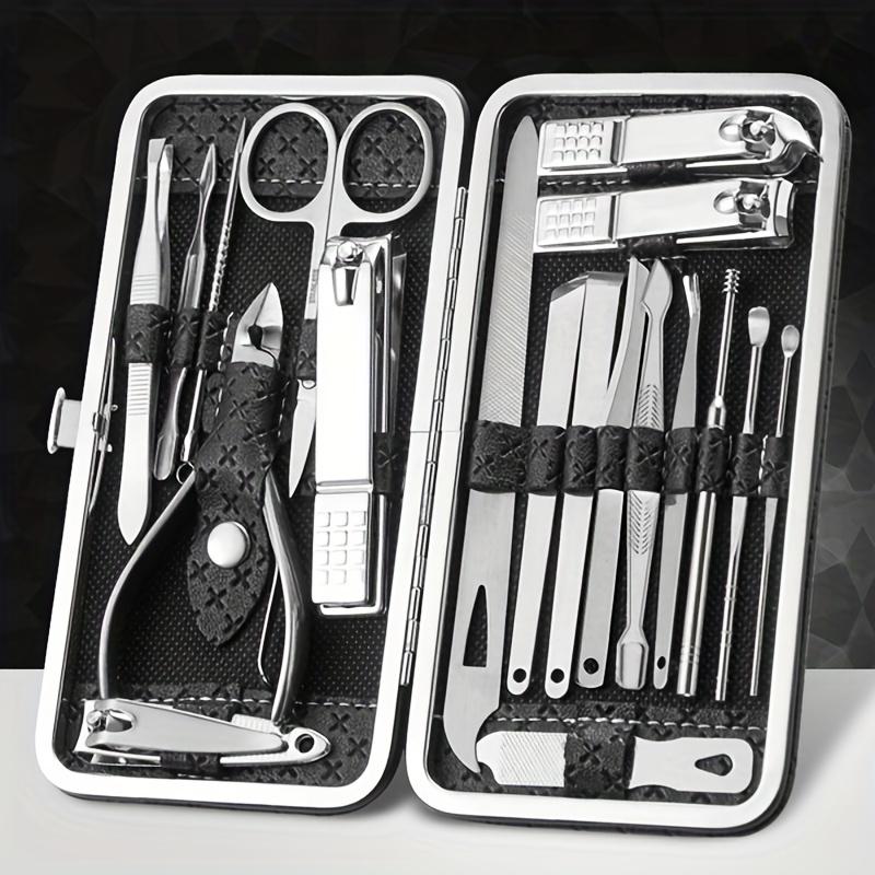 8/19pcs Travel Nail Care Kit, Portable Manicure Set with Pouch, Complete Nail Clipper & File Kit for Toe & Fingernails