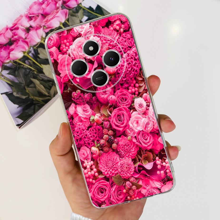 For Xiaomi Redmi 14C Case Cute Cat Butterfly Painted Cover Clear Silicone Soft TPU Phone Case For Xiaomi Redmi 14C Redmi14C Bags