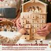 Yousheng The Rescuer Nativity Advent Set Nativity Advent Calendar with 25 Drawers Christmas Table Decoration Religious Family Tradition Keepsake