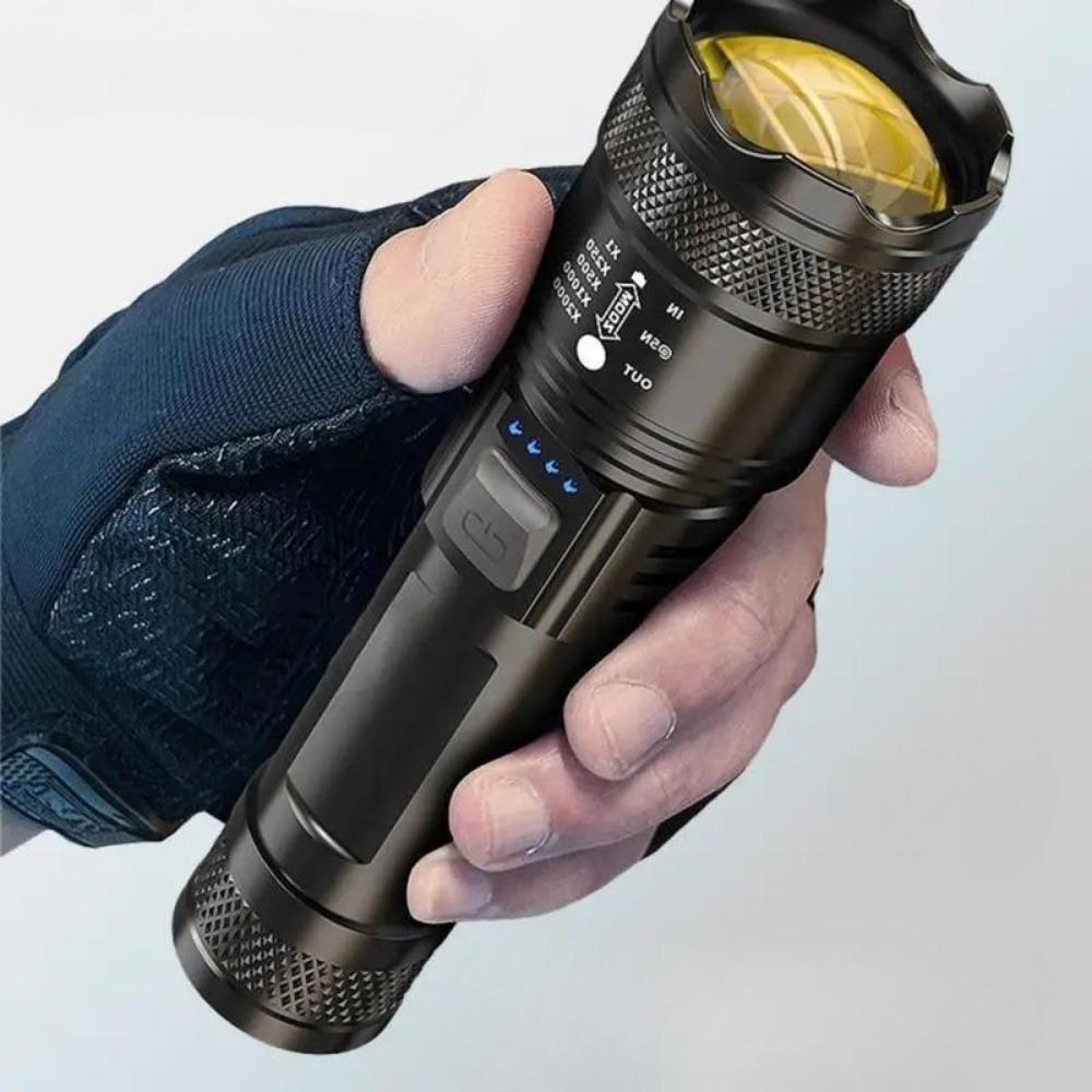 Telescopic Zoom Flashlight High Power Torch Light USB Rechargeable LED Torch Lantern Outdoor Strong Light