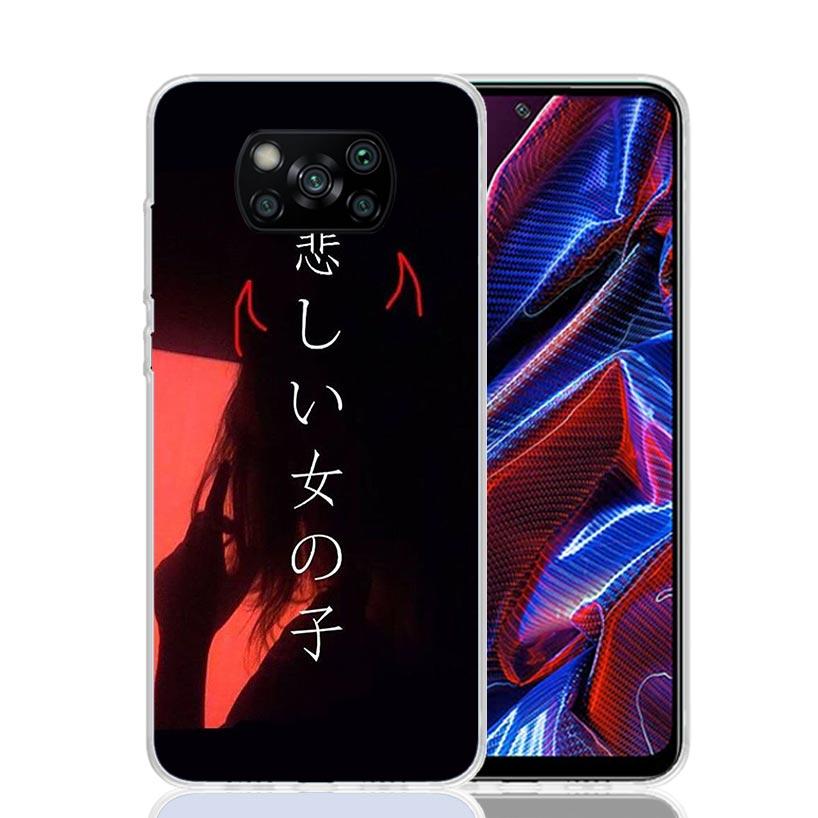Japanese Aesthetic Text Letter Case Phone Cover for Xiaomi Redmi Note 10 9 9S 8 8T 7 5 Pro Mi 12T 11T 10T 9T 12 11 Lite A3 A2 Tr