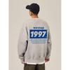 Wassup American Style 1997 Letter Sweatshirt for Men, Autumn and Winter Loose Casual Trendy Versatile Fleece-Lined Crew Neck Top