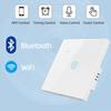 SLS Factory WiFi Wall Touch Light Switch 1 Gang EU White/Black/Gold-Compatible Alexa Google Home Made Glass PC Remote Control