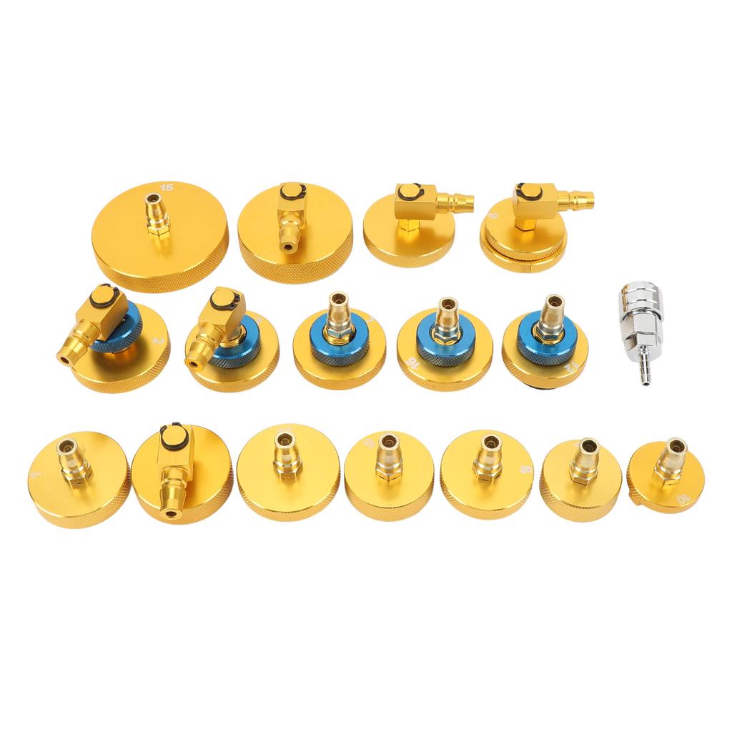 17PCS Brake Fluid Bleeder Adapter Kit Aluminum Master Cylinder Bleeder Adapter Set for Most Vehicles