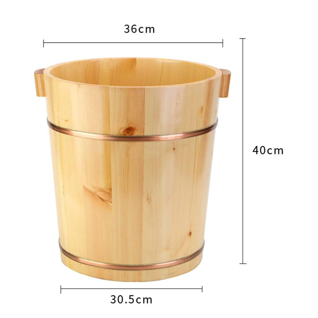 Wood Footbath Basin Foot Bucket Reusable Wood Foot Bath Foot Soaking Tub with Stool