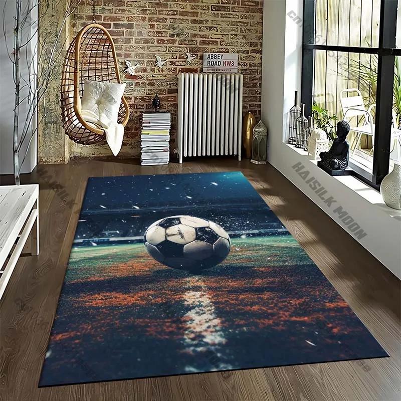 

15 размеров Футбольный спортивный мультяшный узор Ковер для комнаты Уличная мода Ковер для спальни Гостиной Напольный коврик Нескользящий Коврик для стула Подарок 60x90(23x35in)