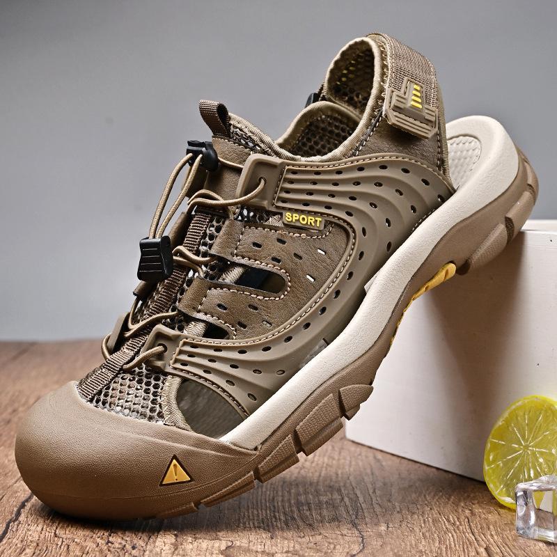 Beach Shoes Men's 2025 New Summer Breathable Outdoor Bag Head Sandals Men's Non-slip Versatile Casual Shoes Large Size Men's Shoes