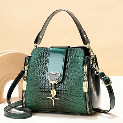 Modna Damska Torebka Nowa Moda Wzór Krokodyli Torba na Ramię Duża Pojemność Damska Torba typu Bucket Klasyczna Retro Torba Crossbody