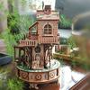 DIY 3D Wooden Puzzle Tree House Music Box Miniature Model Kits Assembly Jigsaw Puzzles for Friends Birthday Gifts