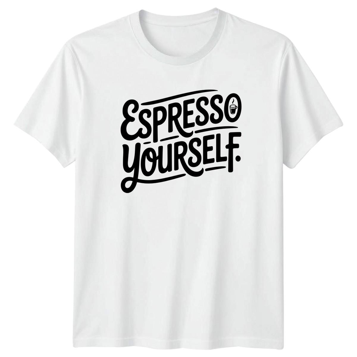Funny Espresso Yourself T-Shirt Coffee Puns Coffee Birthday Gift For Him And Her S