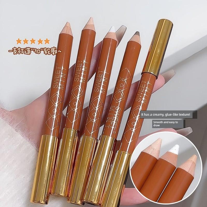 Double-Headed Shading Pen Three-Dimensional Modified Nose Bridge Contour Pen Shadow Brightening Matte Long Lasting Non Smudge Pen Genuine Goods