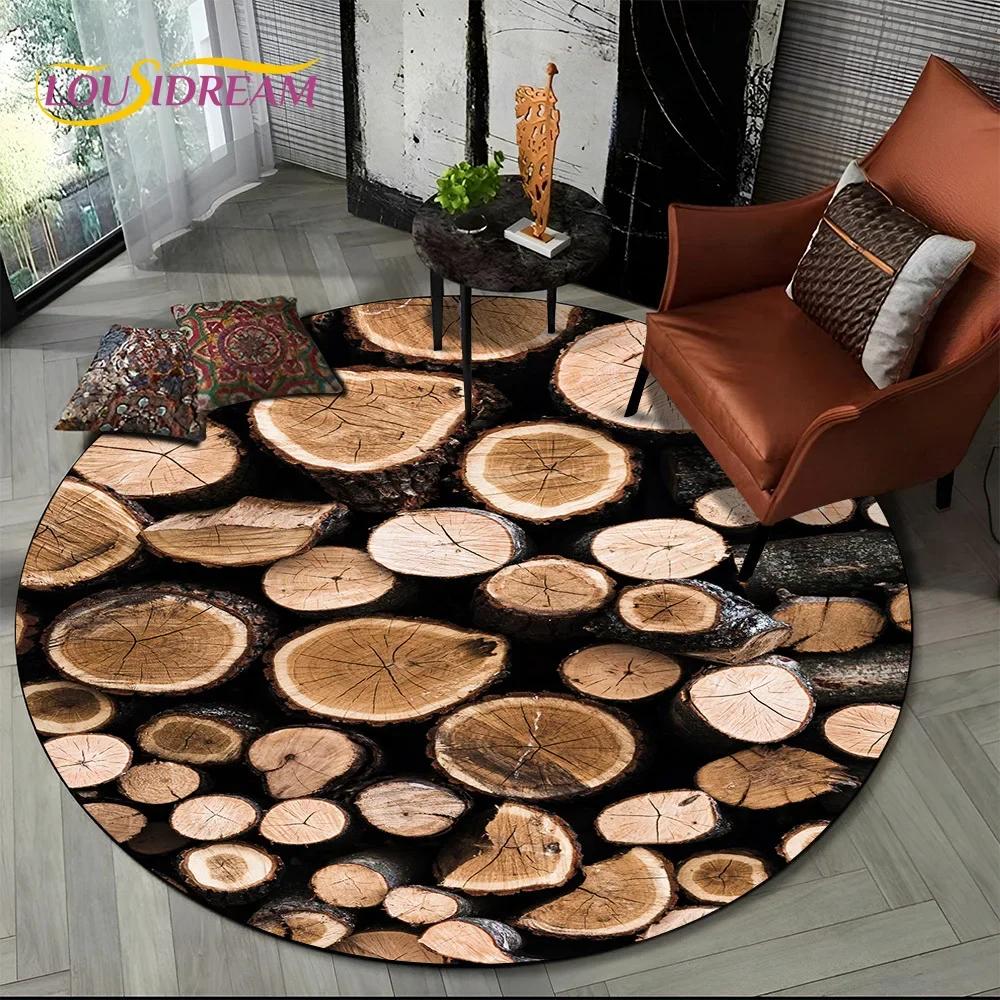 Latest 3D Color Wood Grain Lines Round Area Rug,Carpet Rug for Living Room Bedroom Sofa Child Playroom Decor,pet Non-slip Gift