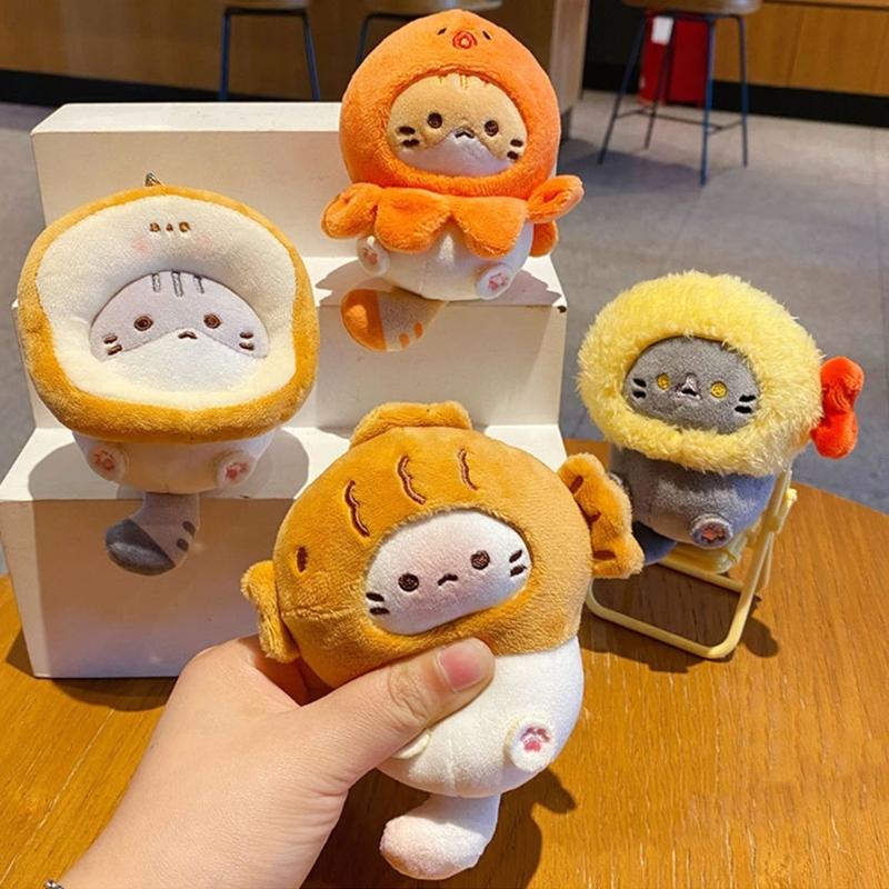 Soft Plush Cats Doll Keychain Lovely Doll Charm Colorful Keychain Accessory Suitable for Girls and Adults Present