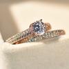 Micro Set Ring Simulation Diamond Proposal Ring, Engagement Banquet Ring