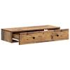 Wall Mounted Side Table Reclaimed Wood Look 87.5 x 34.5 x 17 cm