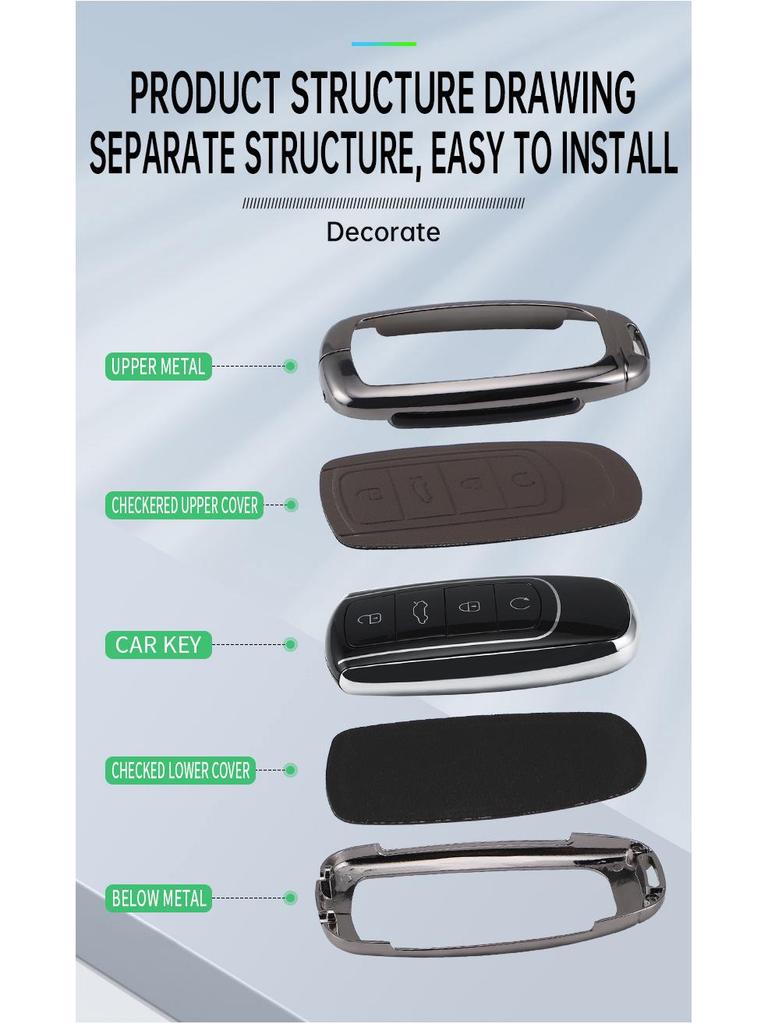 Compatible Protective Key Case for Chery Tiggo 8 Plus, Tiggo 9, Arrizo 5, and Tiggo 7 (2024 Models)