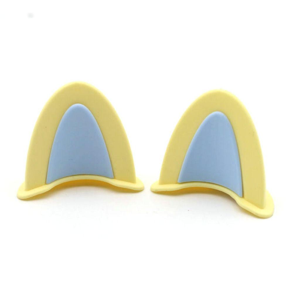 

Electric Car Helmet Cat Ears Motocross Stickers Motorcycle Helmet Cat Ears Helmet Decoration yellow-Blue