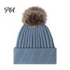 Cozy Knit Hats for Ponytails Winter Knitted Hat Women, Cold Weather Fleece Lined with Pom Fashion Beanies Pom, Chunky Snow Hat, Soft Ribbed