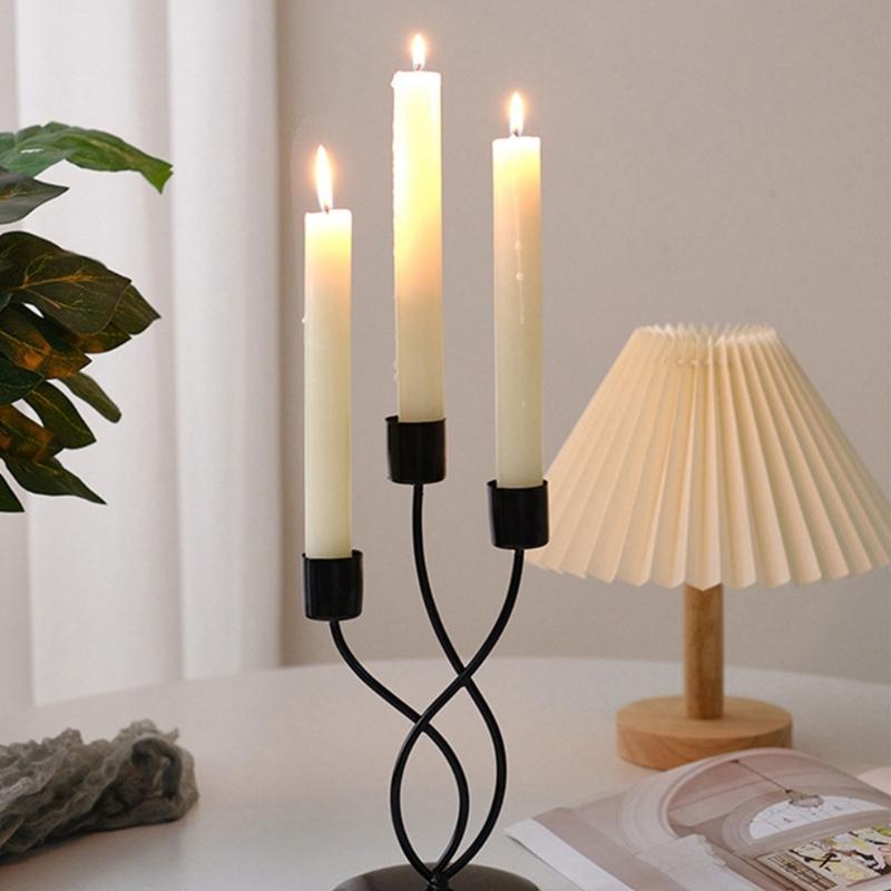 Iron Candlestick Holder Nordic Wedding Metal Candle Stand for Home Room Decor