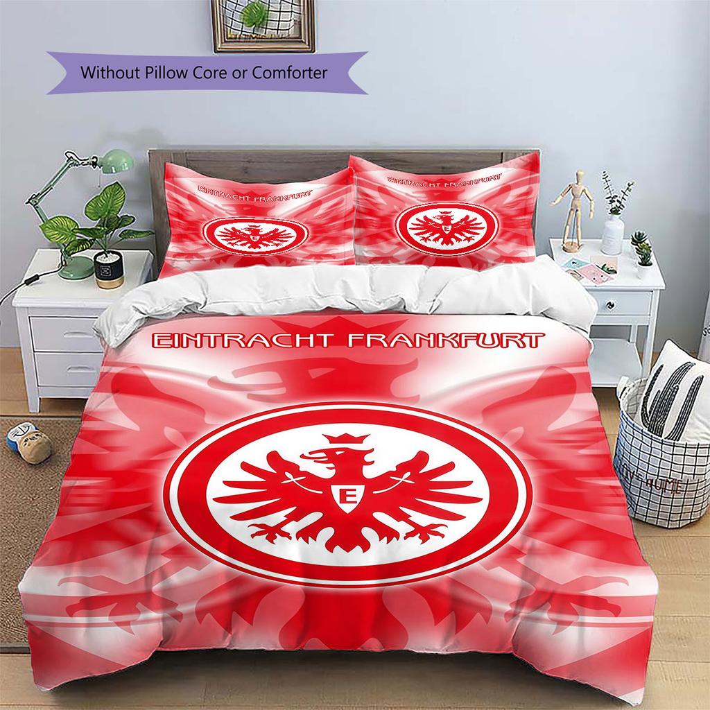 Vzorové povlečení Eintracht Frankfurt Domácí dekorace Narozeninový dárek ( 1 povlak na peřinu + 2 povlaky na polštář, bez náplně),merchandise pro fanoušky.