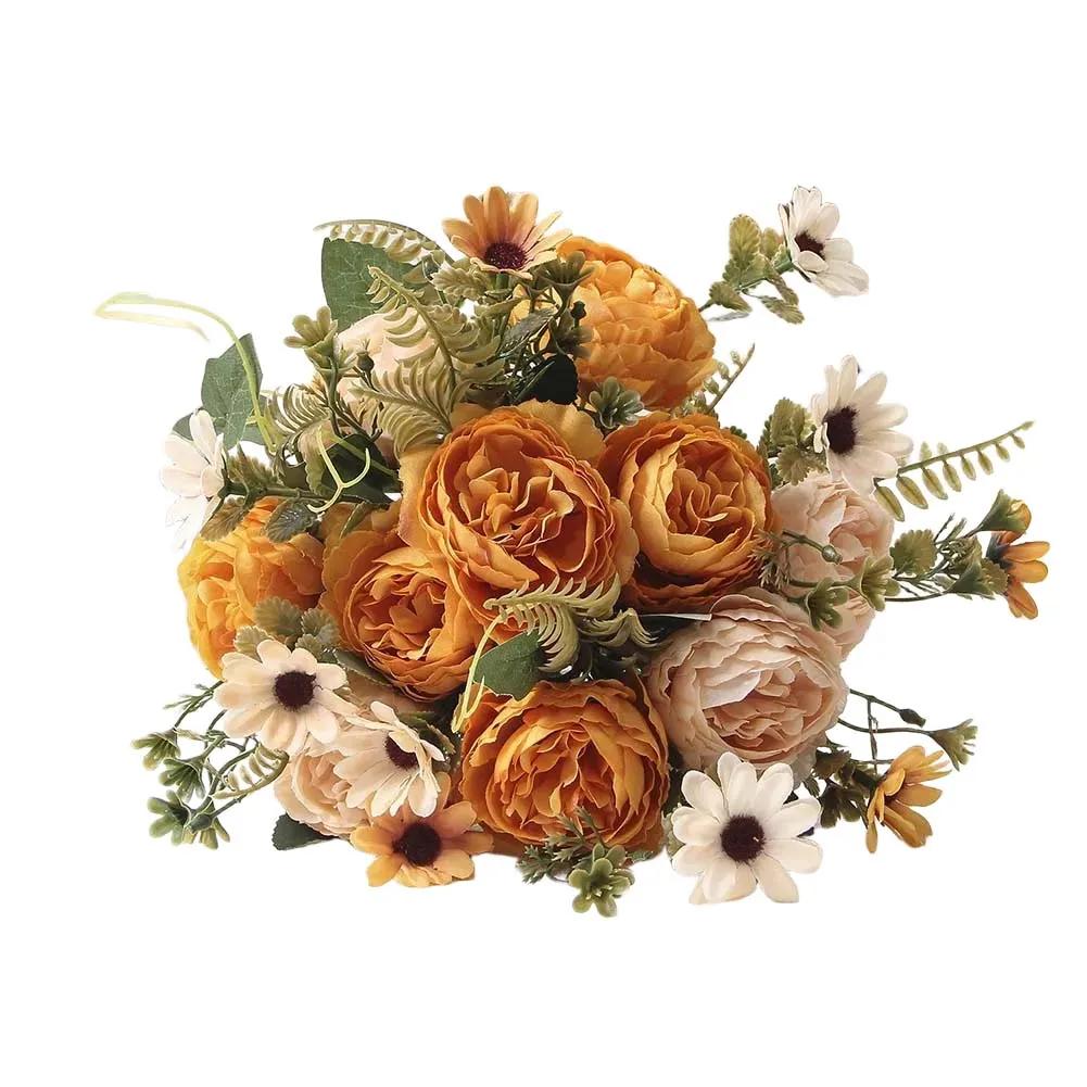 Künstlicher Blumenstrauß Simulation Pfingstrose Rose Künstliche Pfingstrose Modern Luxuriös Chic Heimdekoration Getrocknetes Florales Arrangement