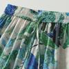 DIMANAF 2026 Summer New Plus Size Women Long Pants Loose Elastic Waist Casual Lady Bottoms Print Floral Beach
