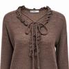 Ggpx New York Frill V Neck Ribbon Silhouette Knit Gq9kp015f