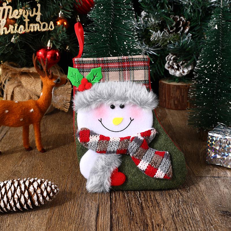 Retro Plush Christmas Stockings and Gift Bags - Festive Holiday Decorations