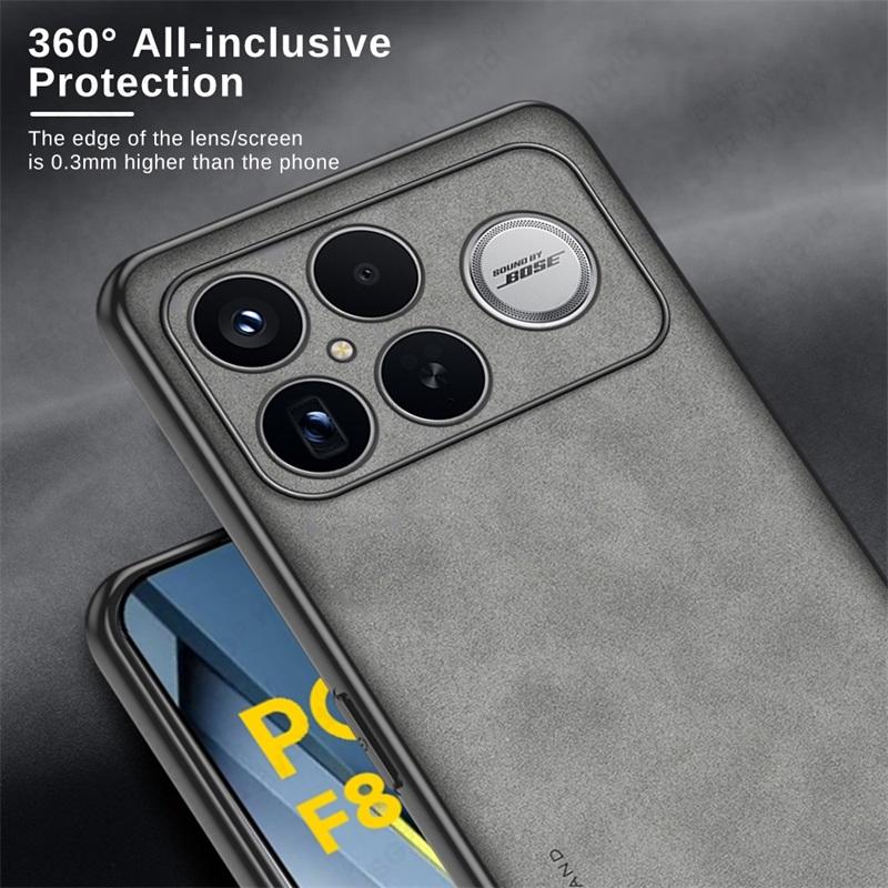 Premium Business Luxus Schafsleder Handyhülle für Xiaomi Poco F8 Ultra F8 Pro Weicher PC-Rahmen Sturzsicher Stoßfest Kameraschutz Vollabdeckung