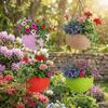 Plastic Imitation Rattan Hanging Pot European Style Macrame Plant Hanger  Garden